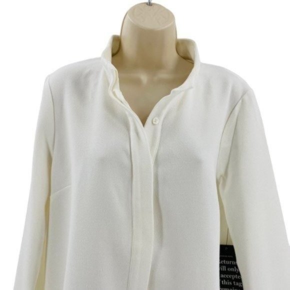 Tuckernuck | NEW White Stretch Crepe Avery Long Sleeve Shirt Dress Size M - Picture 5 of 12
